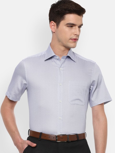 

Louis Philippe Men Blue Printed Formal Shirt