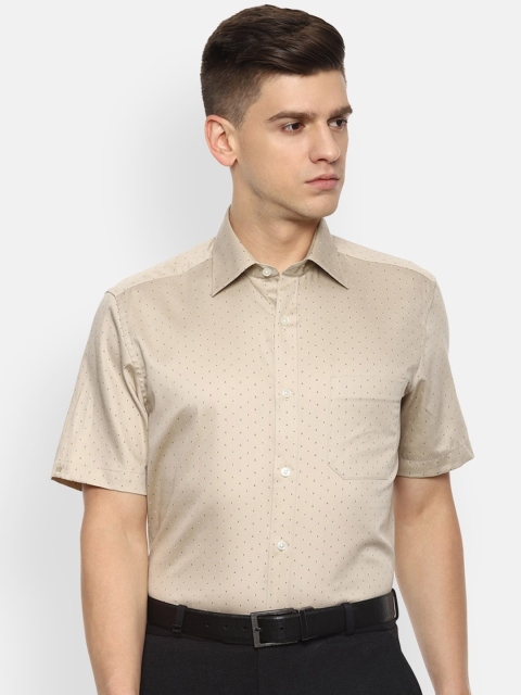 

Louis Philippe Men Beige Printed Formal Shirt