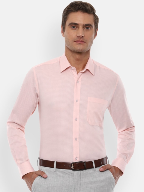

Louis Philippe Men Pink Slim Fit Self Design Formal Shirt