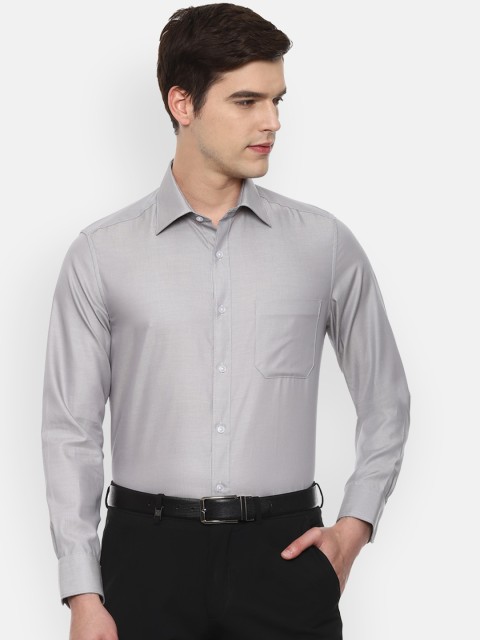 

Louis Philippe Men Grey Self Design Formal Shirt