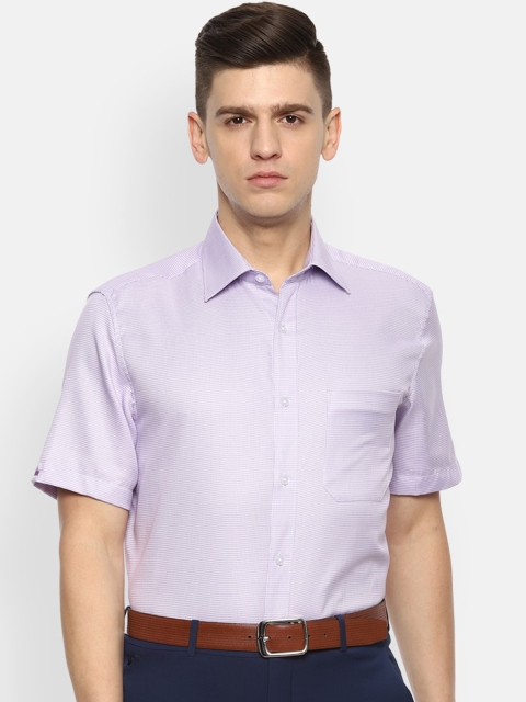 

Louis Philippe Men Purple Self Design Formal Shirt