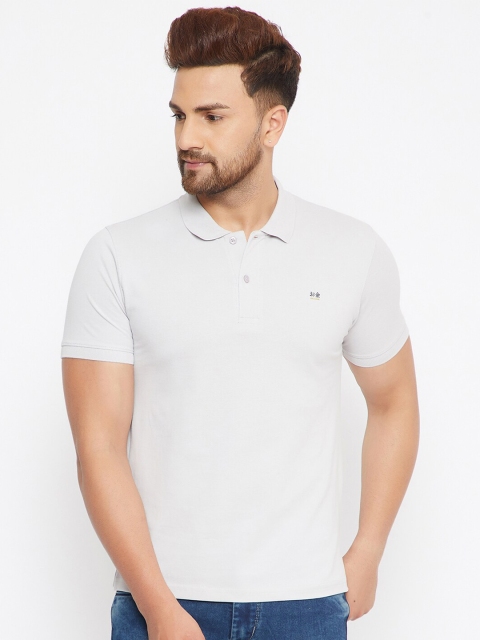 

Okane Men Grey Polo Collar T-shirt