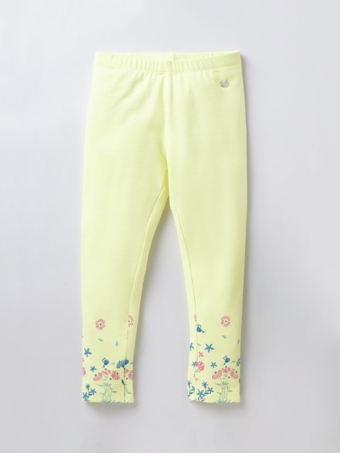 

Ed-a-Mamma Girls Yellow & Pink Printed Ankle-Length Leggings