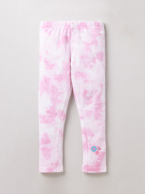 

Ed-a-Mamma Girls Pink & White Printed Ankle-Length Sustainable Leggings