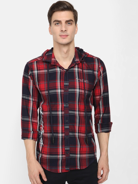 

V2 Value & Variety Men Red Tartan Checks Casual Shirt