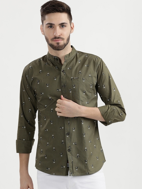 

V2 Value & Variety Men Green Printed Casual Shirt