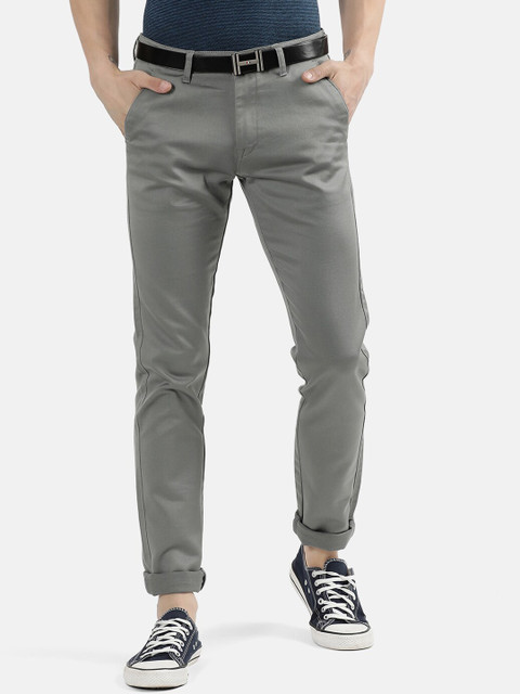 

V2 Value & Variety Men Grey Chinos Trousers