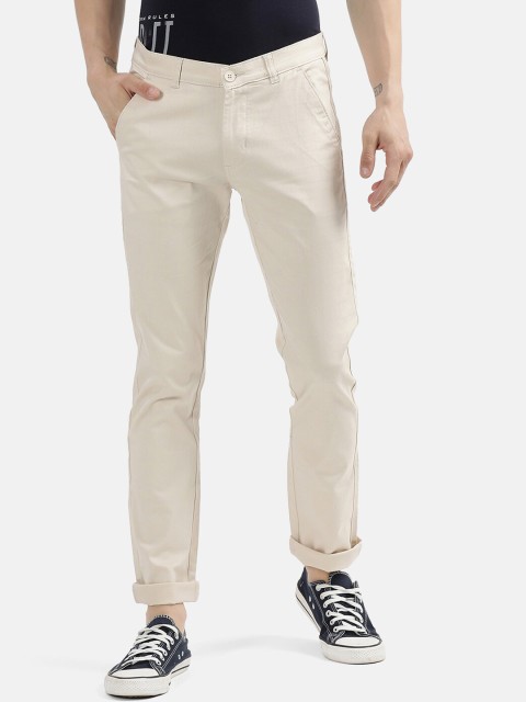 

V2 Value & Variety Men Beige Cotton Regular Trousers