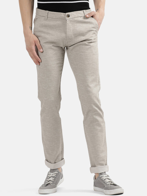 

V2 Value & Variety Men Beige Cotton Regular Trousers