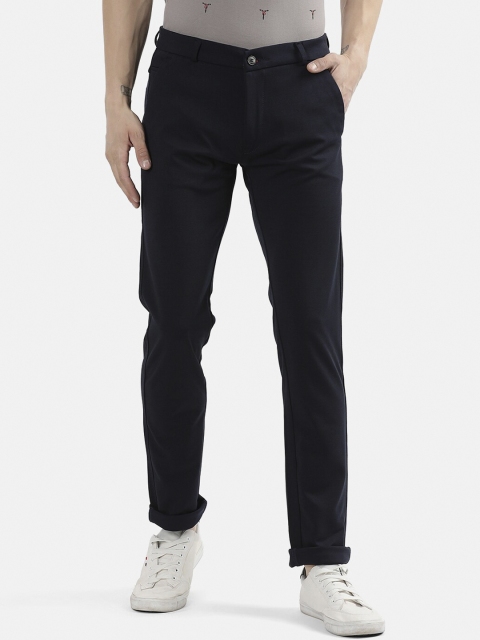 

V2 Value & Variety Men Blue Cotton Regular Trousers