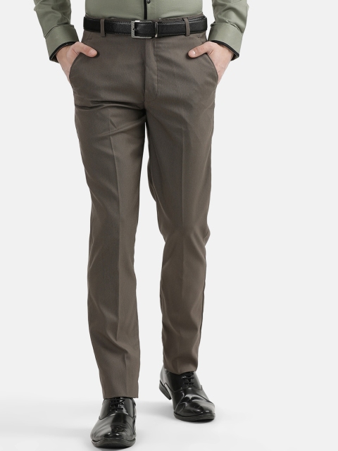 

V2 Value & Variety Men Brown Self-Design Cotton Formal Trousers