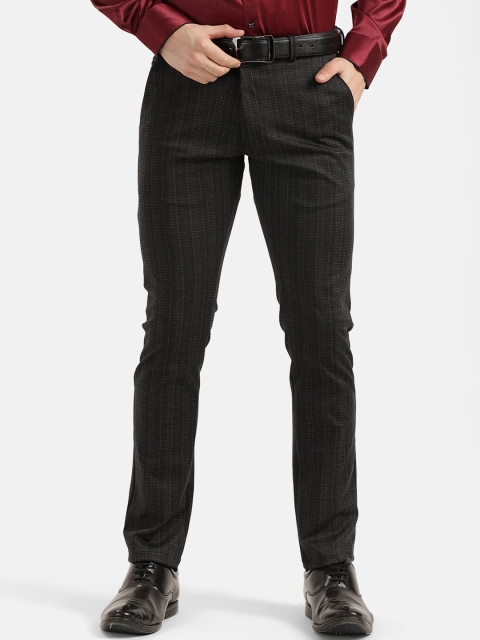 

V2 Value & Variety Men Black & Grey Cotton Formal Trousers