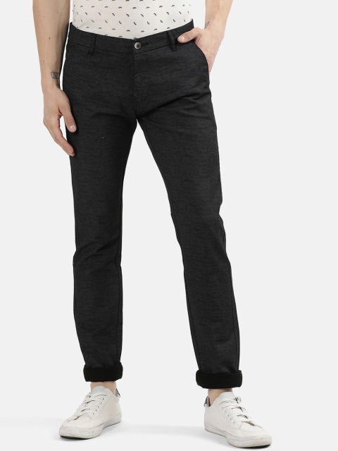 

V2 Value & Variety Men Black Self-Design Cotton Regular Trousers