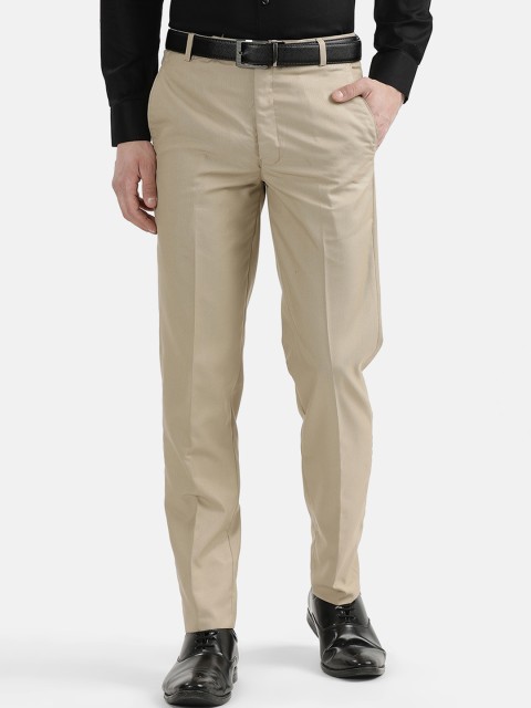 

V2 Value & Variety Men Beige Cotton Formal Trousers