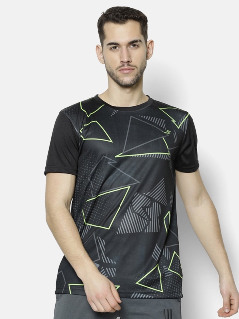 

V2 Value & Variety Men Black & Grey Printed Cotton T-shirt