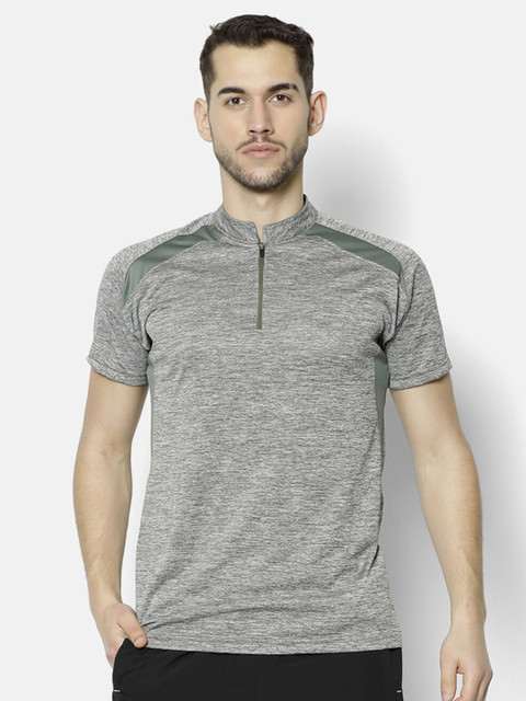 

V2 Value & Variety Men Grey Mandarin Collar Cotton T-shirt