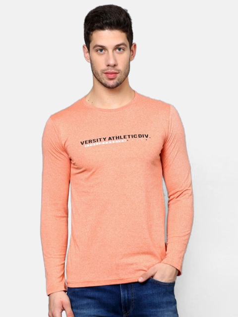 

V2 Value & Variety Men Peach-Coloured Cotton T-shirt