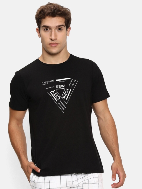 

V2 Value & Variety Men Black & White Typography Printed Cotton T-shirt