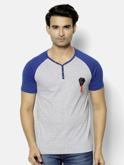 

V2 Value & Variety Men Grey V-Neck T-shirt
