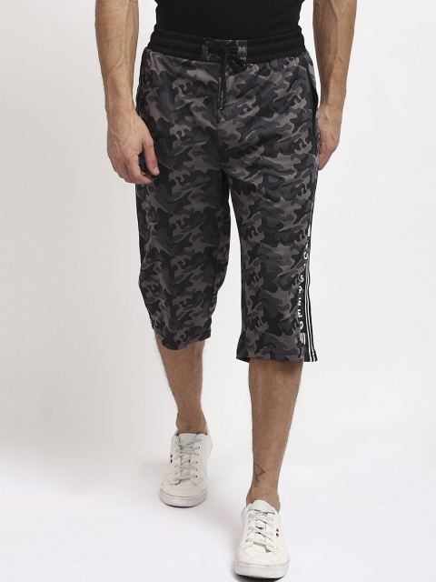 

V2 Value & Variety Men Grey Camouflage Printed Mid-Rise Regular Shorts