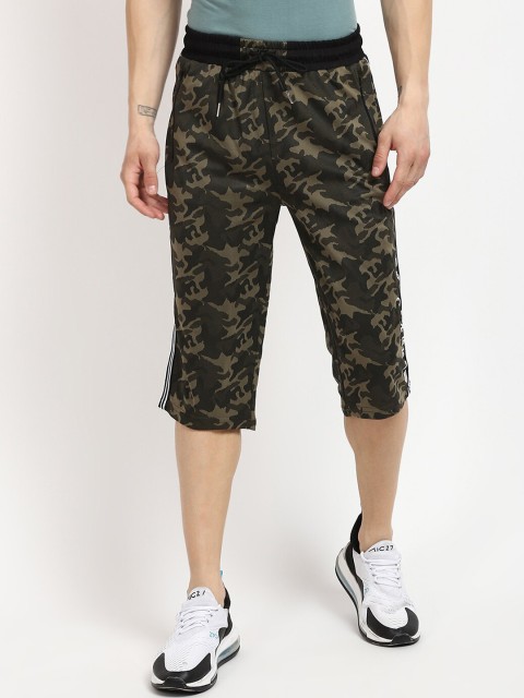 

V2 Value & Variety Men Green Camouflage Printed Mid-Rise Regular Shorts