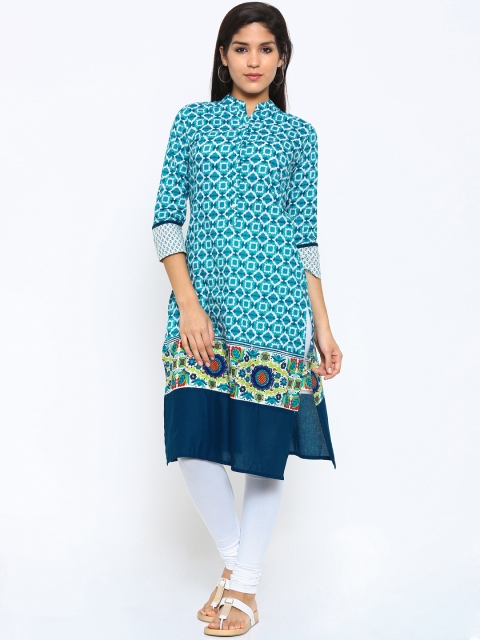 

Vishudh Women Blue Printed Kurta