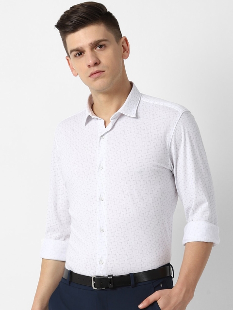 

Louis Philippe Sport Men White Slim Fit Geometric Printed Casual Shirt