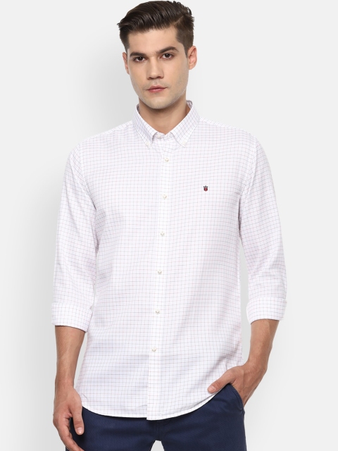 

Louis Philippe Sport Men White Slim Fit Checked Pure Cotton Casual Shirt