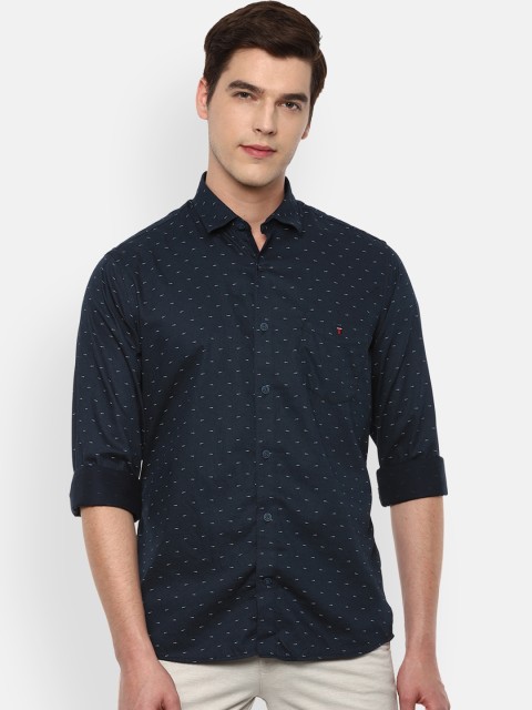 

Louis Philippe Sport Men Navy Blue Slim Fit Micro Ditsy Printed Cotton Casual Shirt