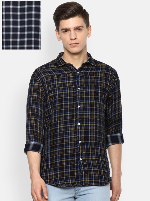 

Louis Philippe Jeans Men Black Slim Fit Checked Casual Reversible Shirt