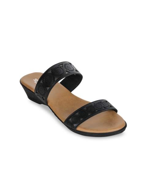 

Liberty Black Textured Peep Toes with Laser Cuts
