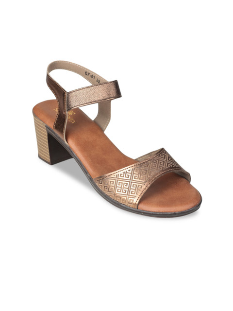 

Liberty Copper Textured Ethnic Block Heels with Ankle Loop