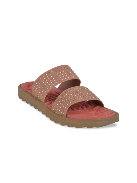 

Liberty Peach-Coloured Embellished Comfort Sandals