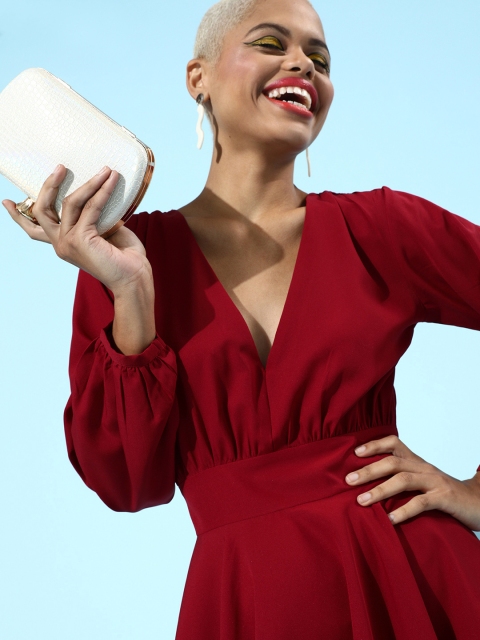 

The Vanca Women Charming Maroon Sleek Dress