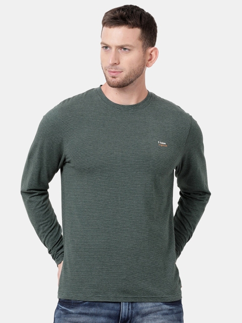 

t-base Men Green Striped T-shirt