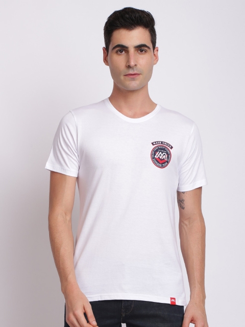 

MASH UNLIMITED Men White Slim Fit T-shirt