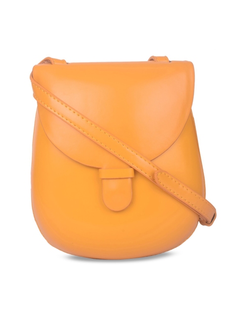 

Bagkok Women Yellow PU Structured Sling Bag