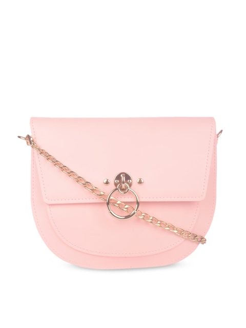 

Bagkok Women Pink PU Half Moon Sling Bag