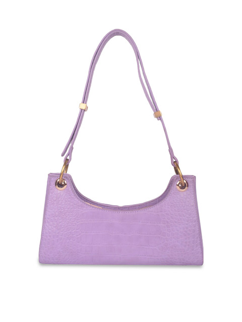 

Bagkok Women Purple PU Textured Shoulder Bag