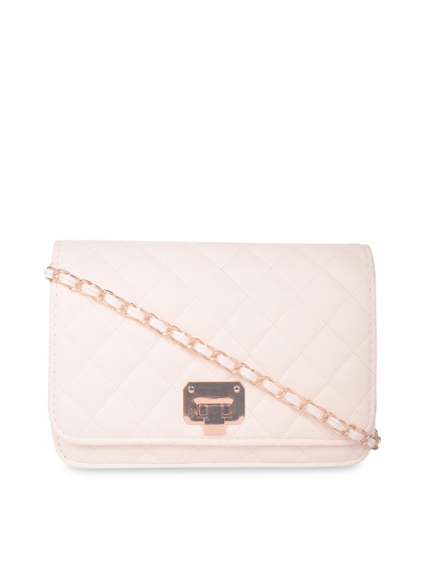 

Bagkok Women White PU Quilted Structured Sling Bag