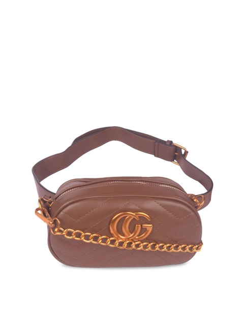 

Bagkok Women Brown PU Quilted Pouch