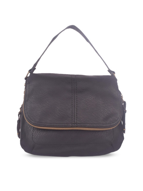 

Bagkok Women Black PU Structured Handheld Bag