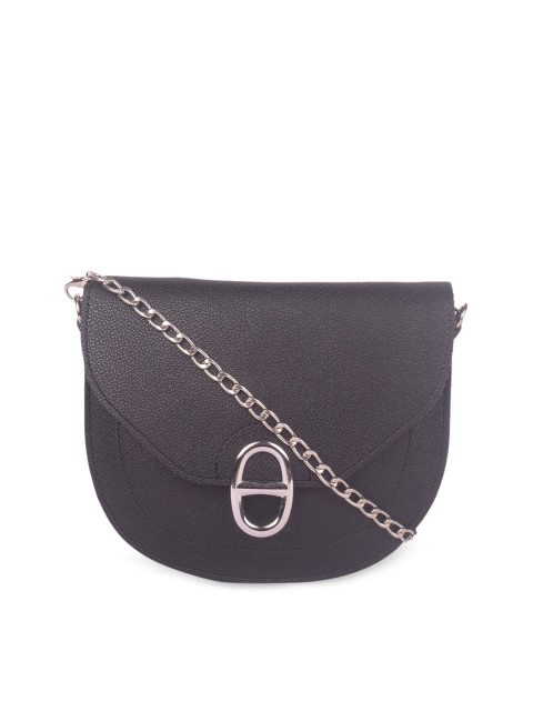 

Bagkok Women Black PU Textured Sling Bag