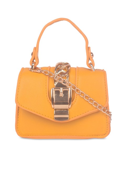 

Bagkok Women Yellow PU Structured Sling Bag