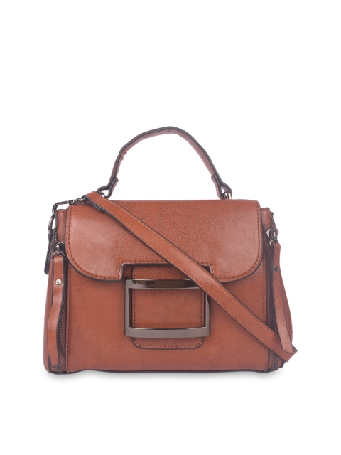 

Bagkok Women Tan PU Structured Satchel Bag