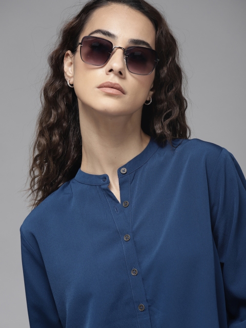 

Roadster Women Blue Opaque Casual Shirt