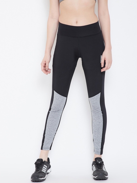 

Sweet Dreams Women Black & Grey Colourblocked Slim-Fit Tights