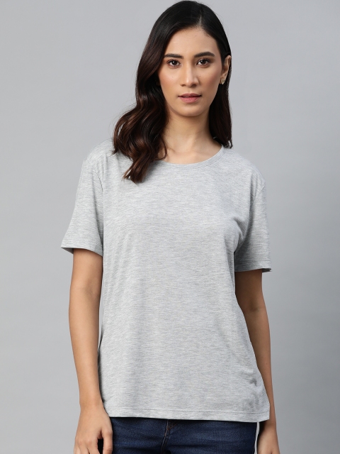 

Marks & Spencer Women Grey Melange Solid T-shirt