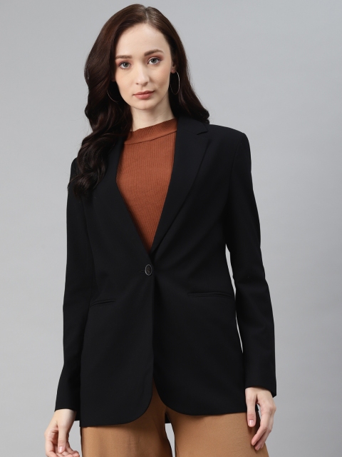 

Marks & Spencer Women Black Solid Regular-Fit Single-Breasted Casual Blazer