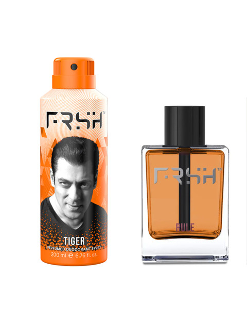 

FRSH By Salman Khan Men Set of Rule Eau De Toilette & Tiger Perfumed Deodorant Spray, Brown